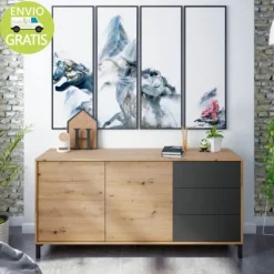 Aparador Urban Plus roble-gris