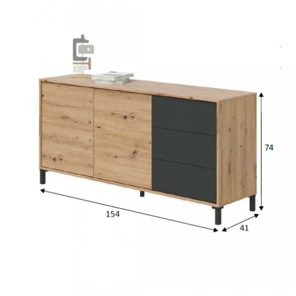 Aparador Urban Plus roble-gris
