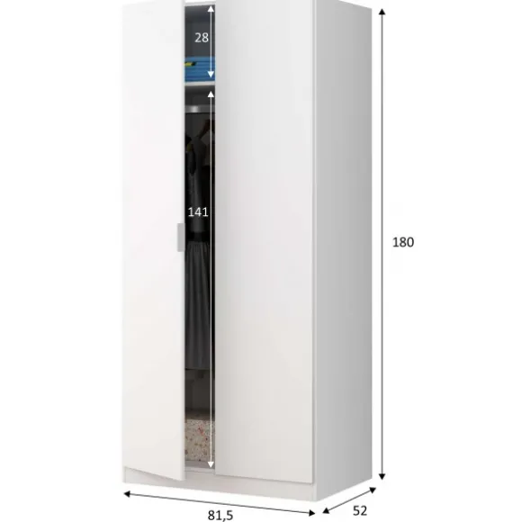 Armario Low Cost 2p largas blanco