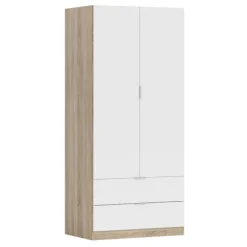 Armario Low 2p 2c Roble/ Blanco