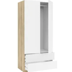 Armario Low 2p 2c Roble/ Blanco