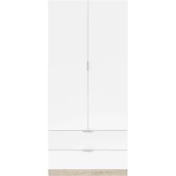 Armario Low 2p 2c Roble/ Blanco