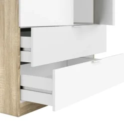 Armario Low 2p 2c Roble/ Blanco
