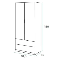 Armario Low 2p 2c Roble/ Blanco