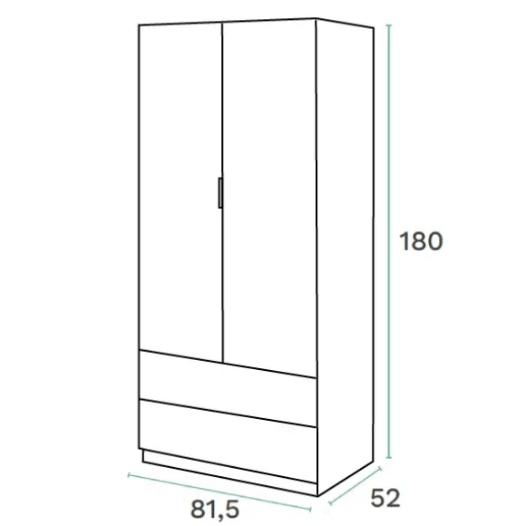 Armario Low 2p 2c Roble/ Blanco