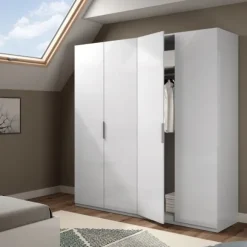 Armario 4p blanco brillo