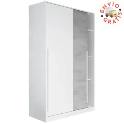 Armario 2P Noon plus cemento - blanco