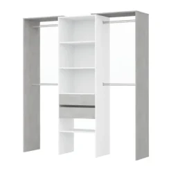 Armario vestidor blanco - cemento