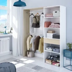 Armario vestidor roble-blanco
