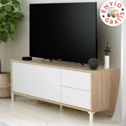 Bajo TV Urban Plus roble-blanco