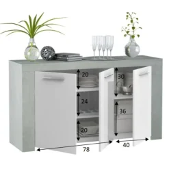 Buffet Urban 3p cemento