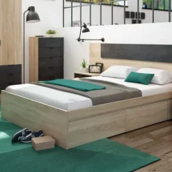 Cama Bed 4 cajones roble canadian