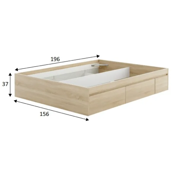 Cama Bed 4 cajones roble canadian