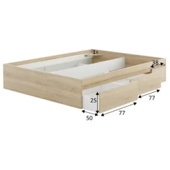 Cama Bed 4 cajones roble canadian