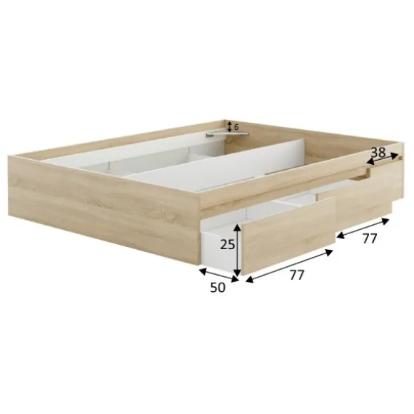 Cama Bed 4 cajones roble canadian
