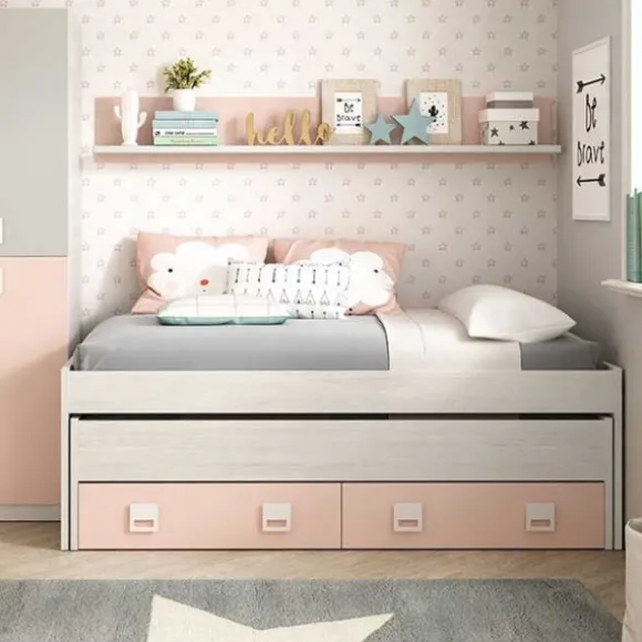 Cama doble con estante Smallow