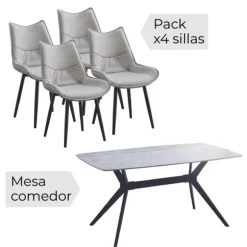 Conjunto mesa + 4 sillas Calista