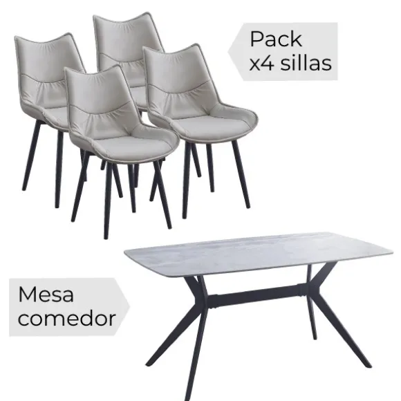Conjunto mesa + 4 sillas Calista