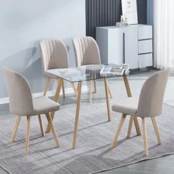 Conjunto mesa Acnes + 4 sillas Lane