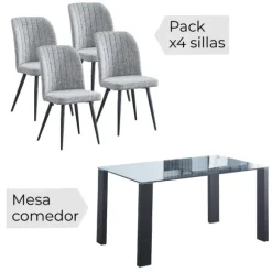 Conjunto mesa Alice + 4 sillas rory