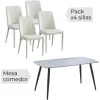 Conjunto mesa Sander + 4 sillas Rowena