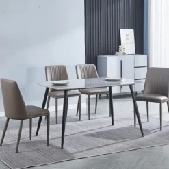 Conjunto mesa Sander + 4 sillas Rowena