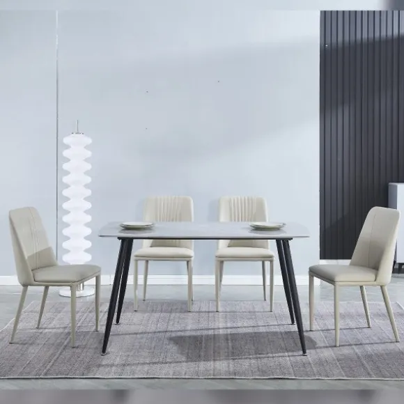 Conjunto mesa Sander + 4 sillas Rowena