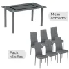 Conjunto mesa y 6 sillas Axiss
