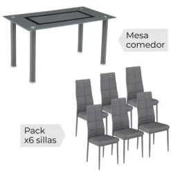 Conjunto mesa y 6 sillas Axiss