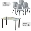 Conjunto mesa Yuri negra + 4 sillas Rory