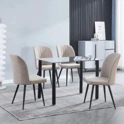 Conjunto mesa Yuri negra + 4 sillas Rory
