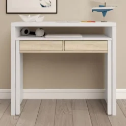 Escritorio Tyrion blanco-roble