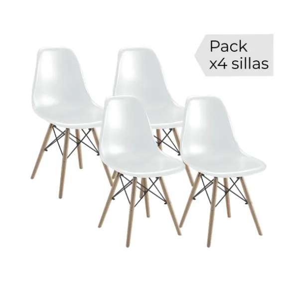Juego de 4 sillas Dinamarca BLANCO