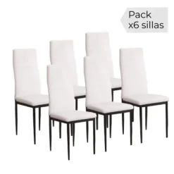 Juego de 6 sillas Emi blancas