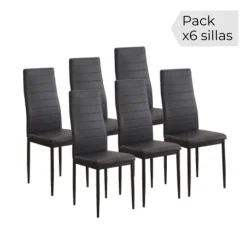 Juego de 6 sillas Emi negras