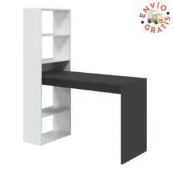 Mesa + estantería Gio Plus blanco - gris