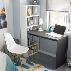 Mesa + estantería Gio Plus blanco - gris