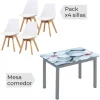 Mesa extensible Flores + 4 sillas Fina