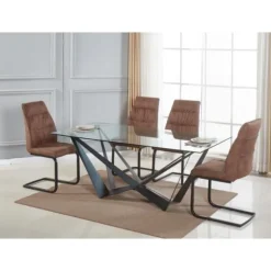 Mesa W acero negro