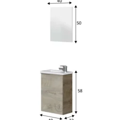 Mini mueble baño con espejo