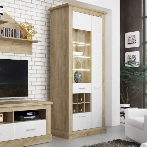 Vitrina alta leds Chellén Cambria-Blanco