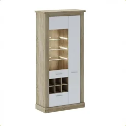 Vitrina alta leds Chellén Cambria-Blanco